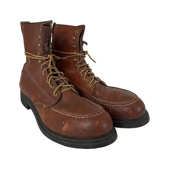 Field Stream Mason Vibram Leather Boots Size 10 B Brown Lace Up USA COMBAT main image 9